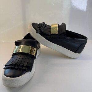 Giuseppe Zanotti Design Leather Slip-On Sneakers – Black – EU 36